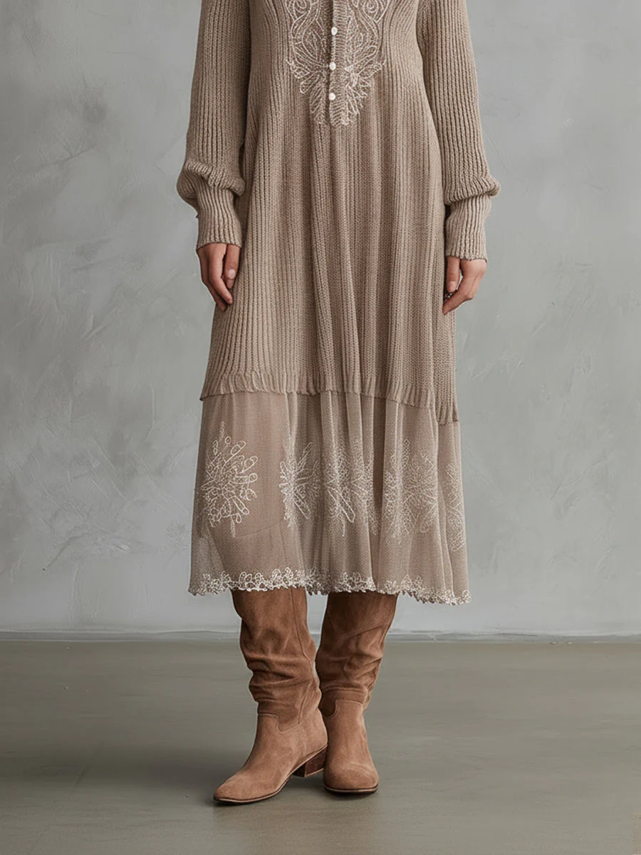 Whispered Snow Knit Maxi Dress - Image 3