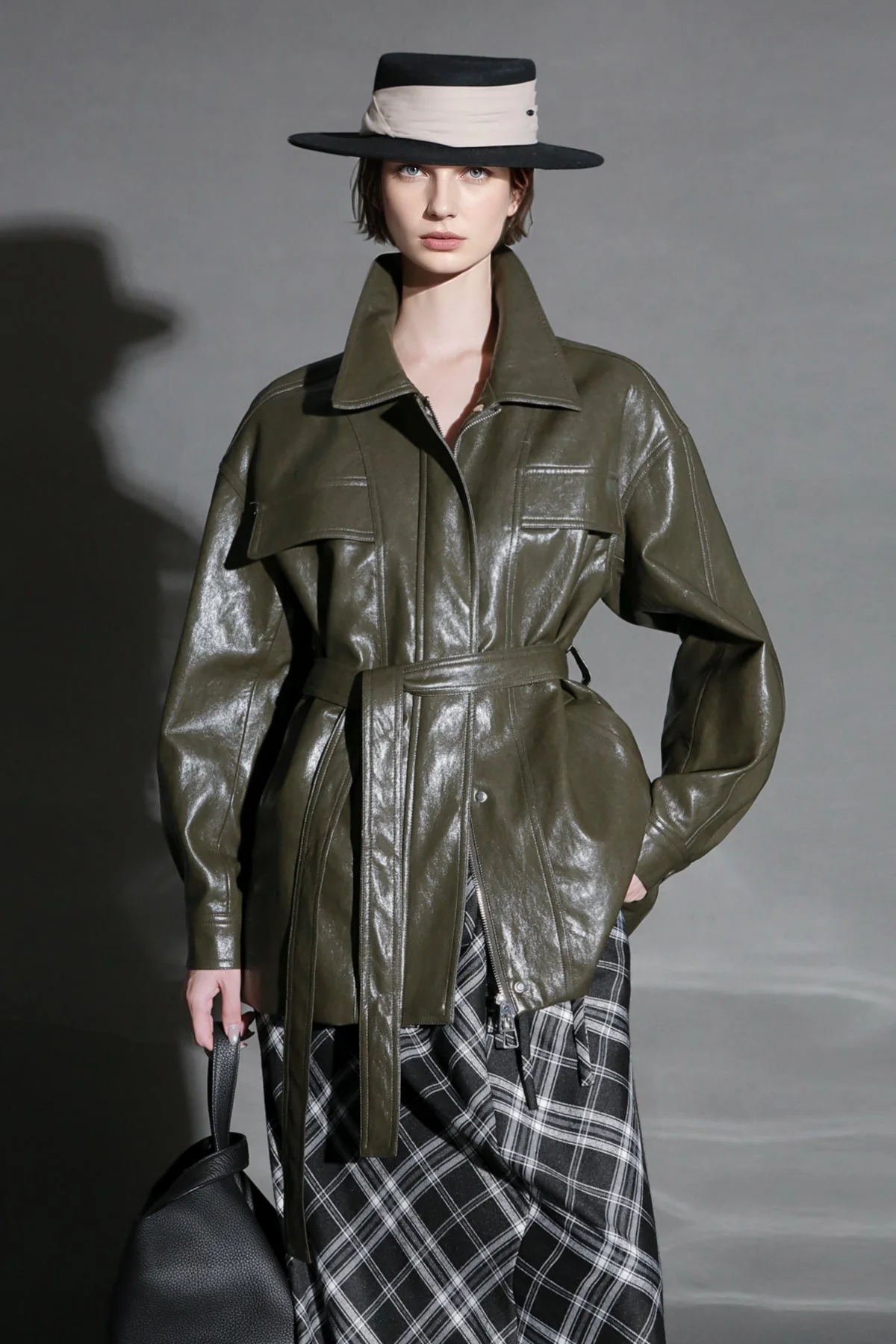 Women’s Biker-Style Leather Jacket – Casual Lambskin Short Coat for Autumn Versatile Chic Look - Image 8