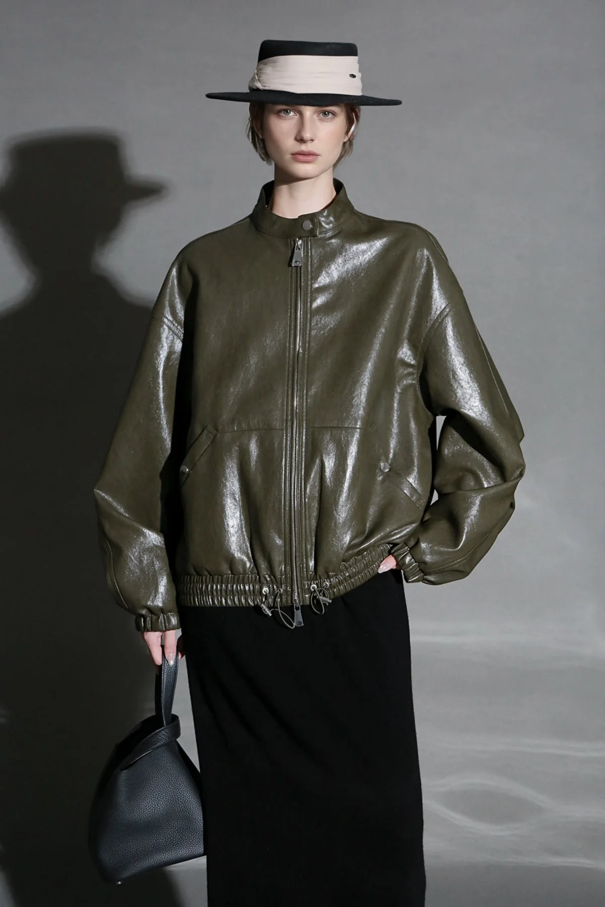 Women’s Sheepskin Leather Moto Jacket – Casual Chic Cropped Biker Style Short Coat for Autumn - Image 7
