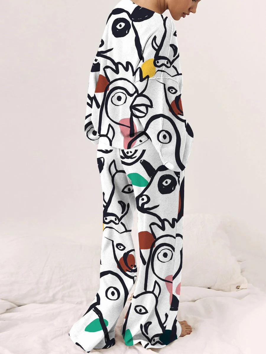 Women's Animal Collection Long Sleeve Pants Suit