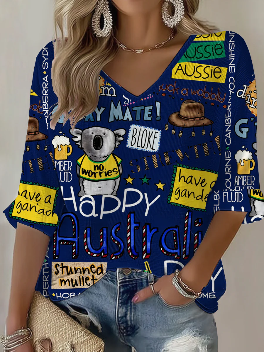 Women's Australia Day Waffle T-shirt - Image 3
