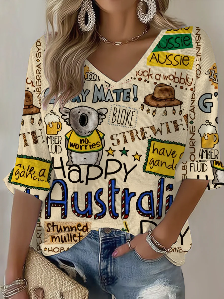 Women's Australia Day Waffle T-shirt - Image 4