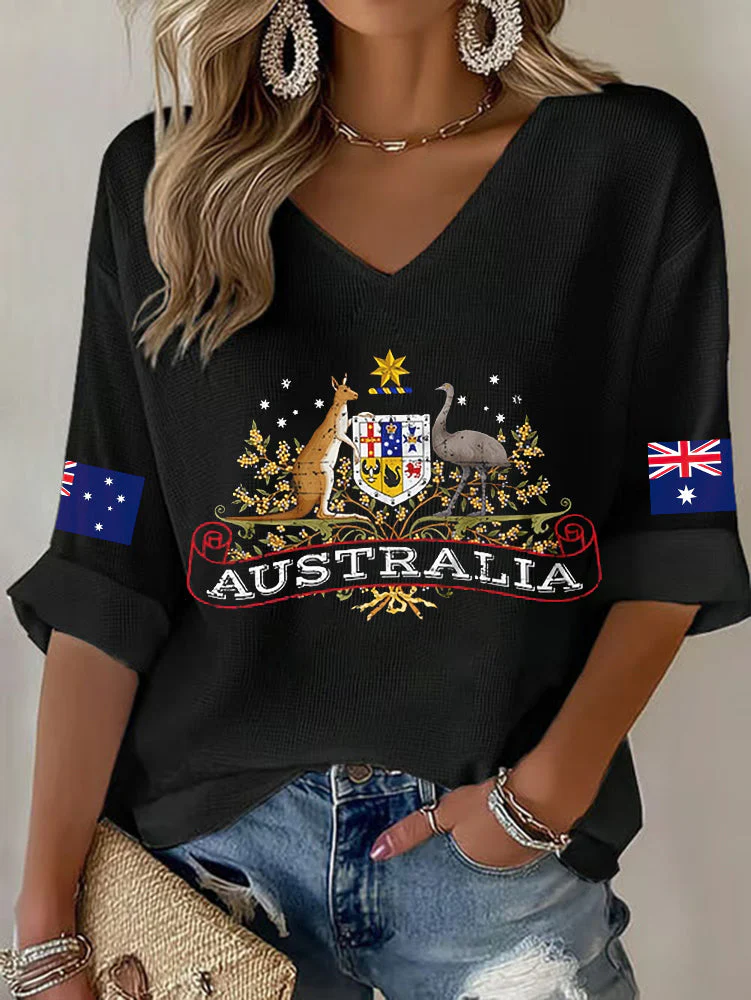 Women's Australian Flag Waffle T-shirt - Image 2