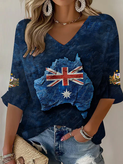 Women's Australian Flag Waffle T-shirt - Image 2