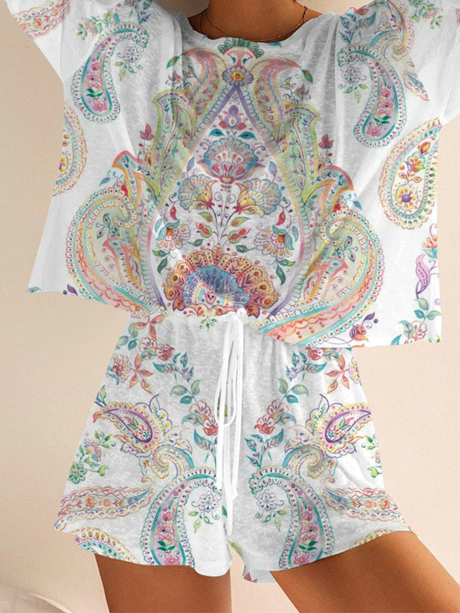 Women's Bohemian Long Sleeve Pajama Set - Image 3