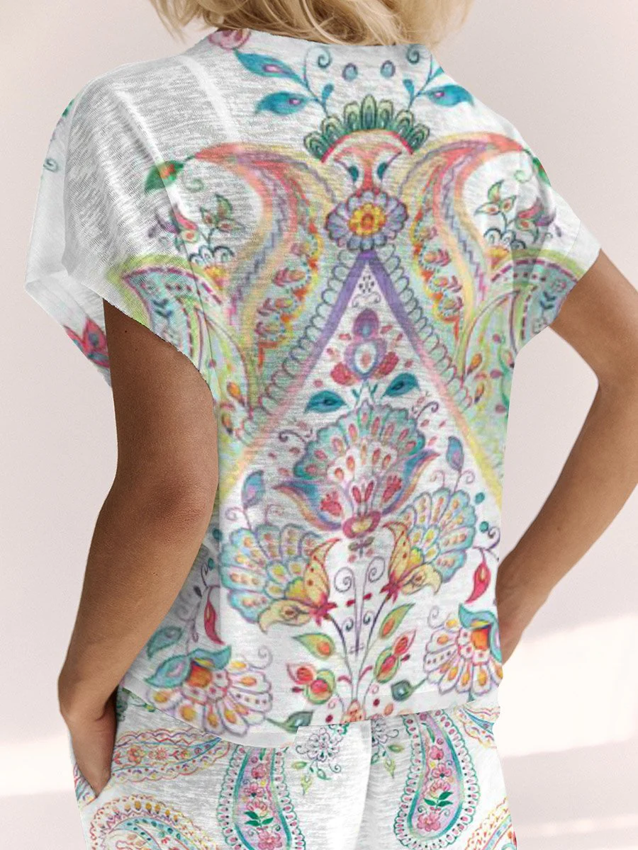 Women's Bohemian Printed Lounge Set - Image 3