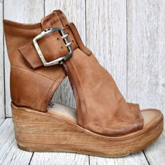Women's Boho Comfy Buckle Wedge Sandals - Image 6