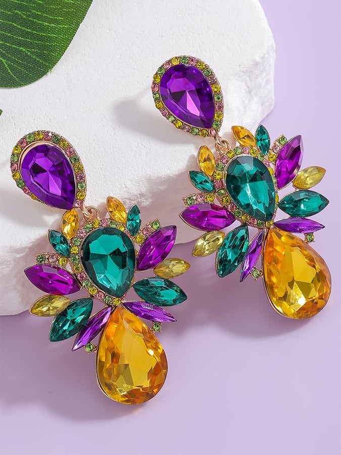 Women's Carnival Geometric Flower Trendy Temperament Light Luxury Versatile Fashionable Earrings