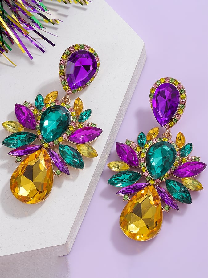 Women's Carnival Geometric Flower Trendy Temperament Light Luxury Versatile Fashionable Earrings - Image 4