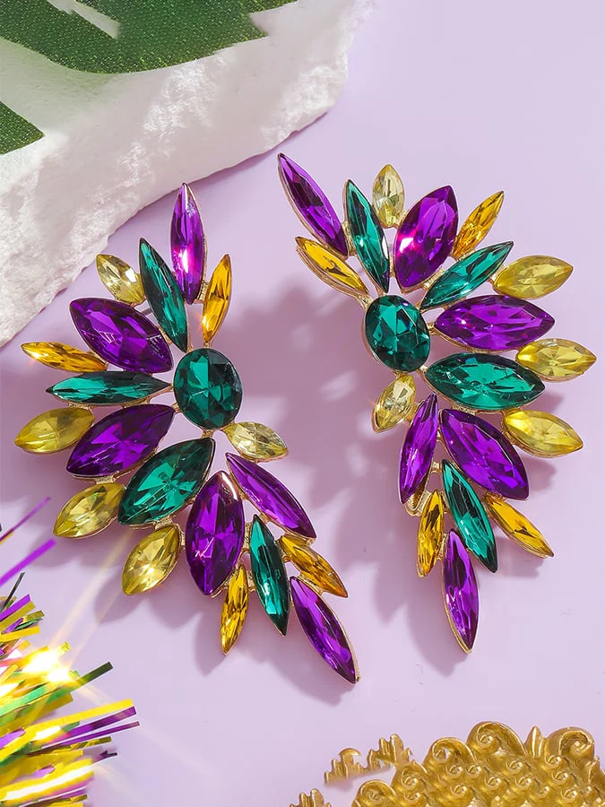 Women's Carnival Geometric Flower Trendy Temperament Light Luxury Versatile Fashionable Earrings
