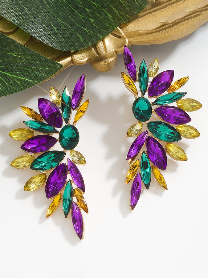 Women's Carnival Geometric Flower Trendy Temperament Light Luxury Versatile Fashionable Earrings - Image 2