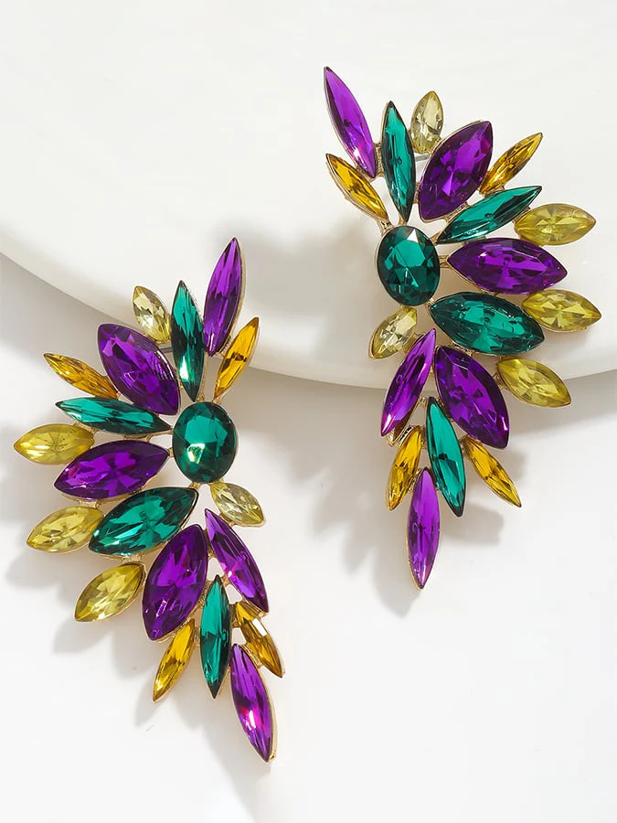 Women's Carnival Geometric Flower Trendy Temperament Light Luxury Versatile Fashionable Earrings - Image 3