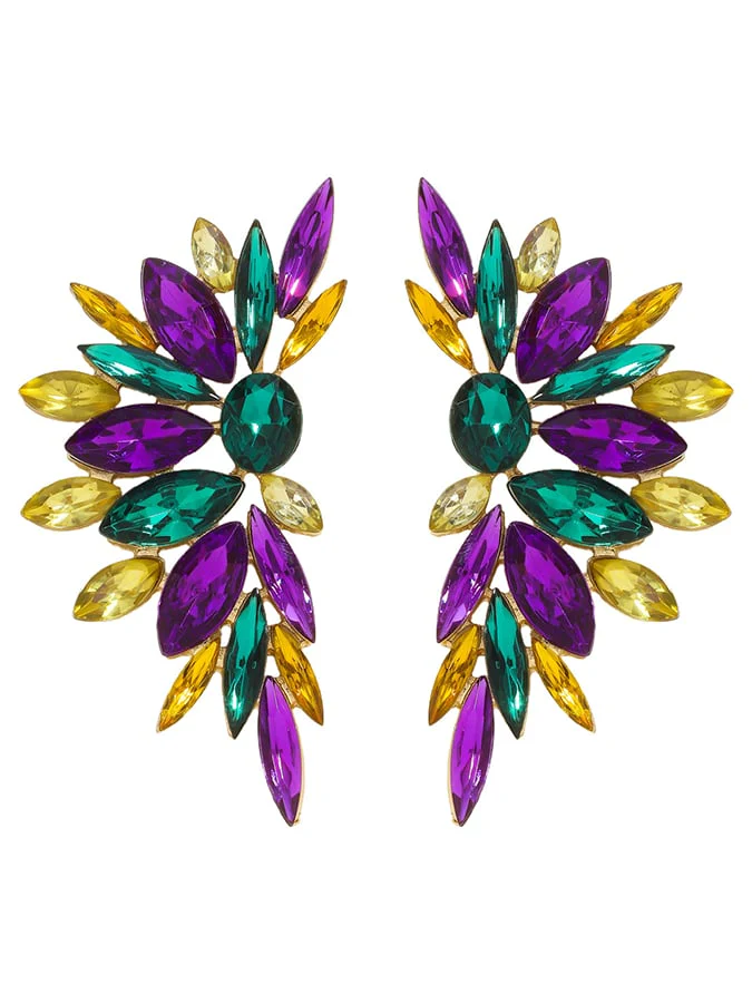 Women's Carnival Geometric Flower Trendy Temperament Light Luxury Versatile Fashionable Earrings - Image 6
