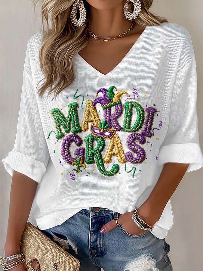 Women's Carnival Waffle Knit Long-Sleeve T-Shirt - Image 2