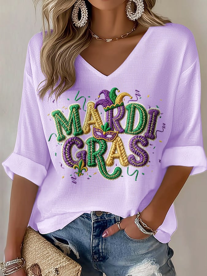 Women's Carnival Waffle Knit Long-Sleeve T-Shirt - Image 4