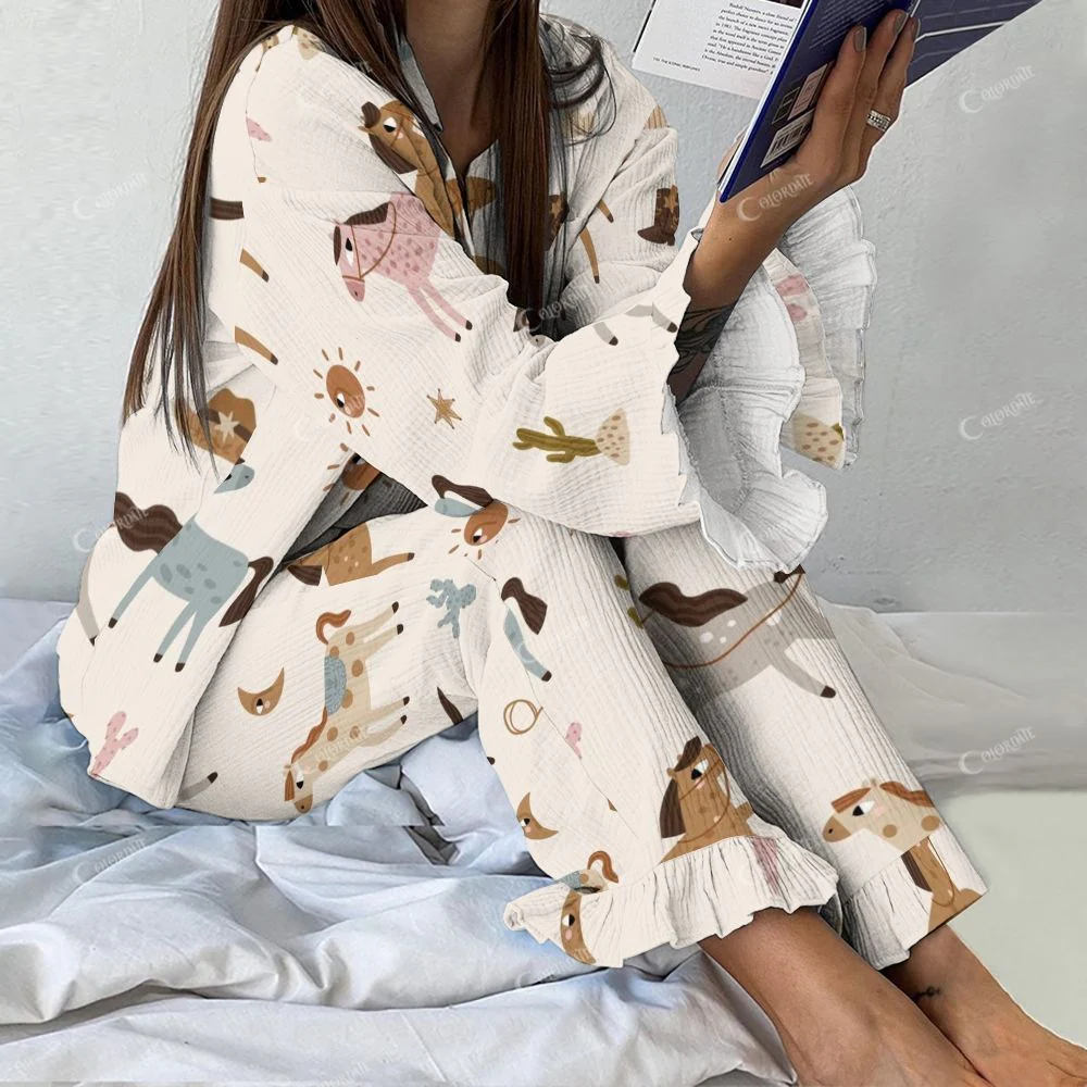 Women's Cartoon Horse Print Suit 2509018127 - Image 2