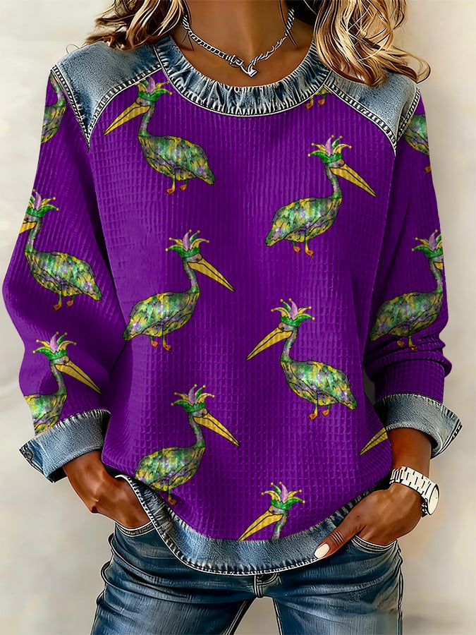 Women's Casual Carnival Pelican Waffle Sweatshirt