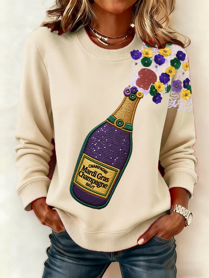 Women's casual carnival striped sweatshirt - Image 3