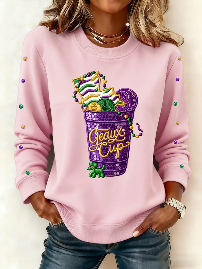 Women's casual carnival striped sweatshirt - Image 5