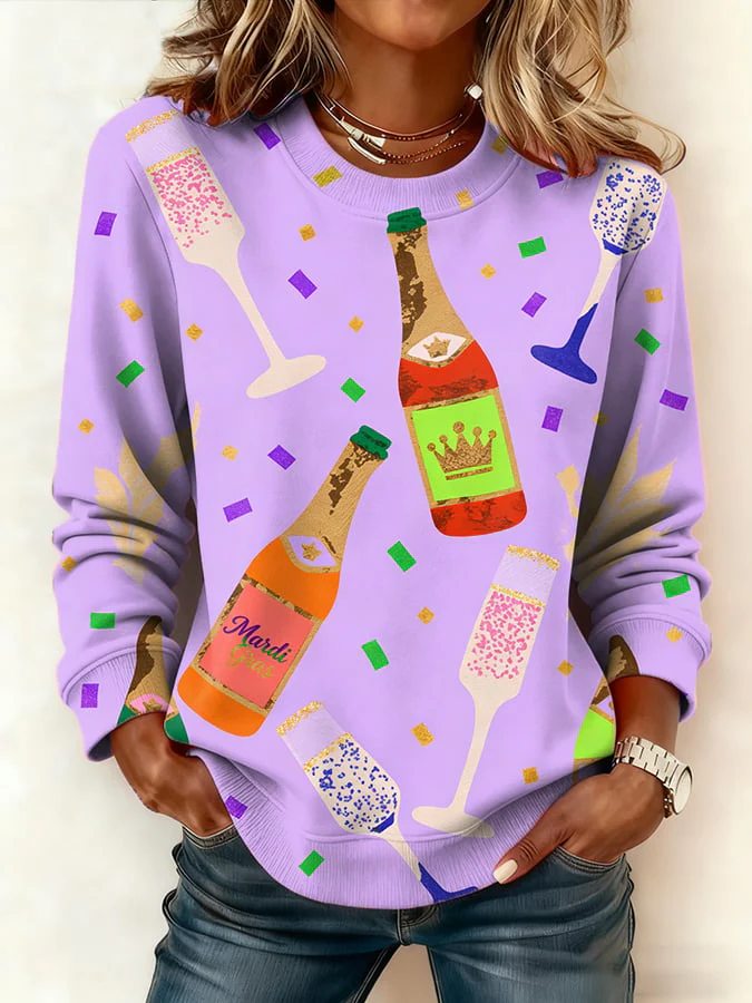 Women's casual carnival striped sweatshirt