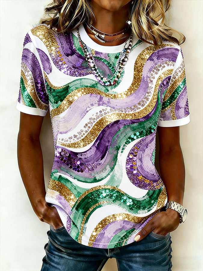 Women'S Casual Carnival Tiger Print T-Shirt