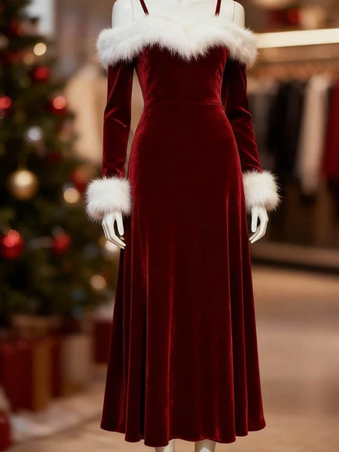Women'S Casual Christmas Color-Blocked Dress - Image 3