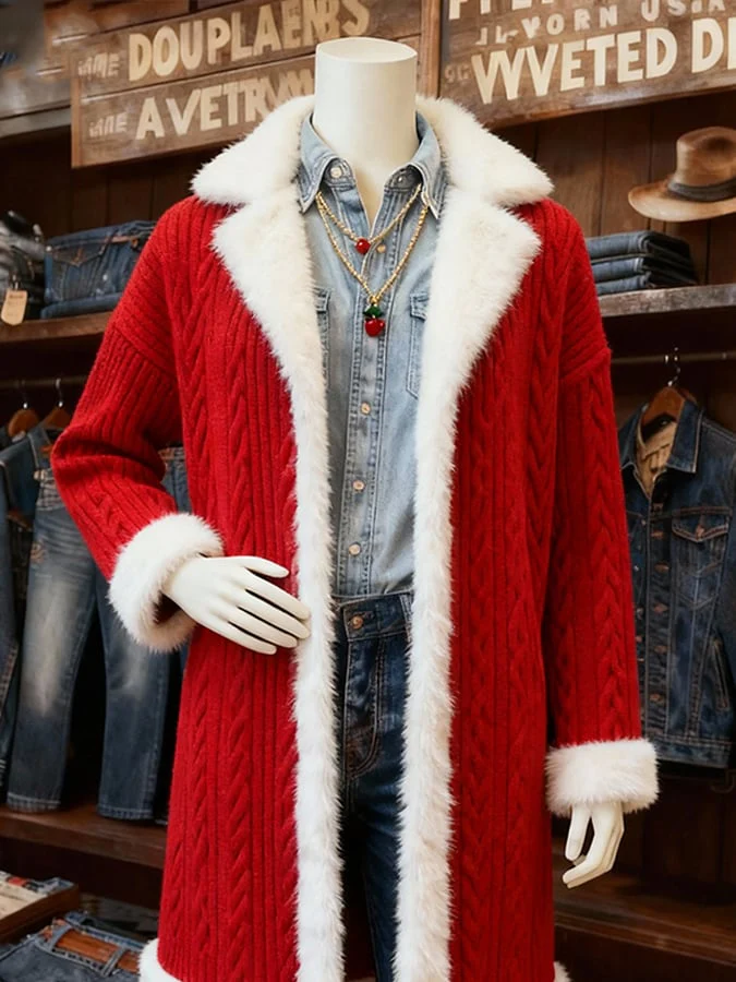 Women's Casual Christmas Color-Blocked Fleece-Lined Warm Jacket - Image 2