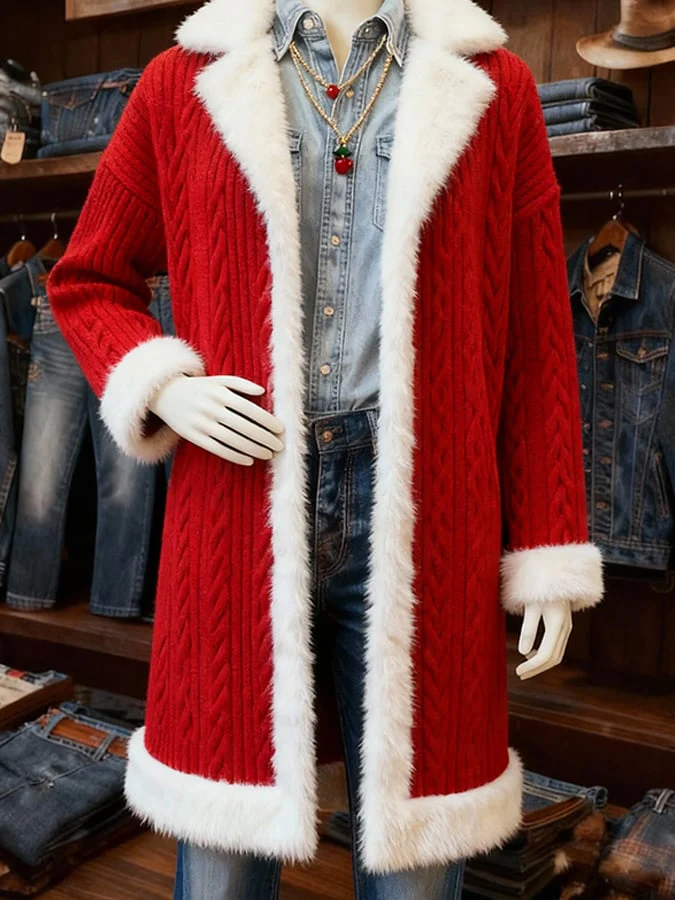 Women's Casual Christmas Color-Blocked Fleece-Lined Warm Jacket - Image 3