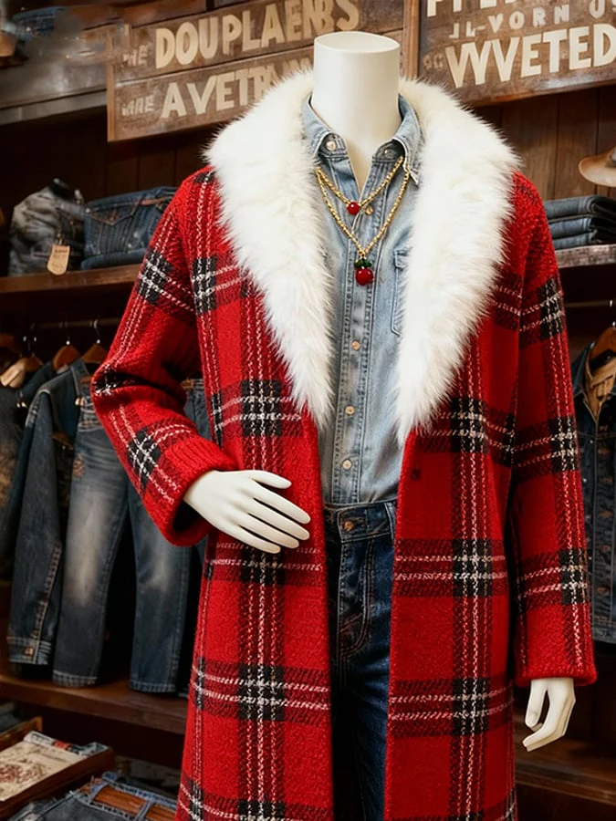Women's Casual Christmas Color-Blocked Fleece-Lined Warm Jacket - Image 2