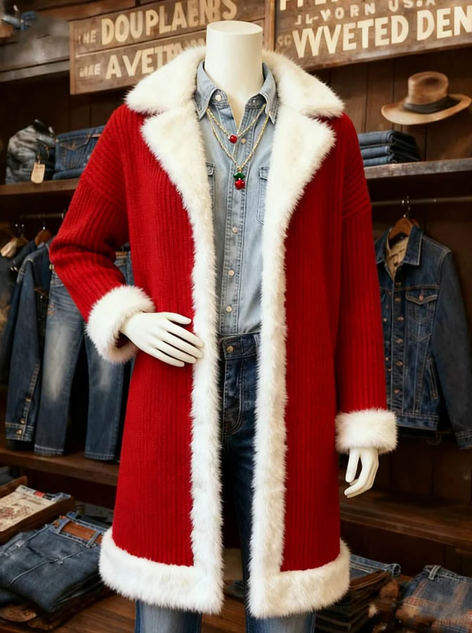 Women's Casual Christmas Patchwork Contrast Color Jacket - Image 2
