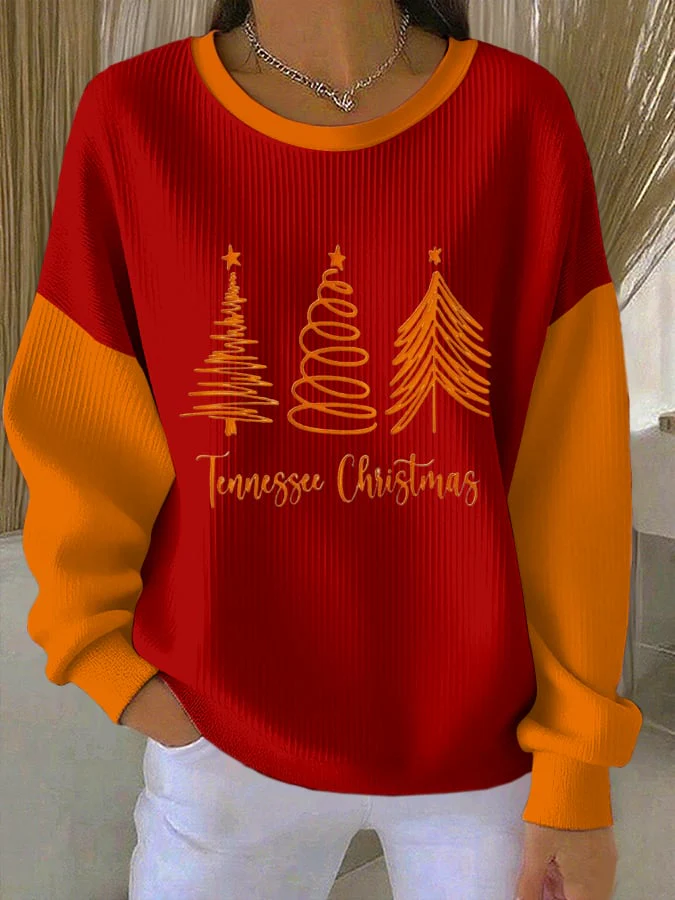 Women's Casual Christmas Print Sweatshirt - Image 2