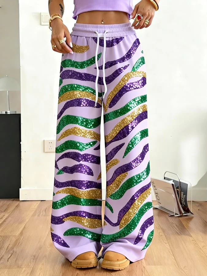 Women's casual fashion Mardi Gras tiger print sweatshirt - Image 2