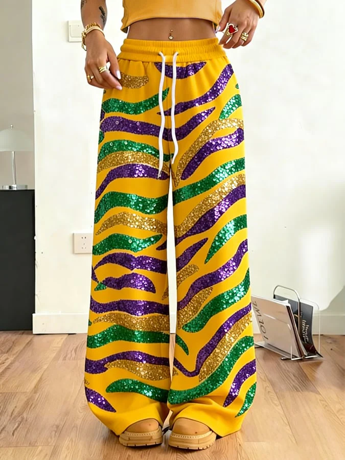 Women's casual fashion Mardi Gras tiger print sweatshirt - Image 4