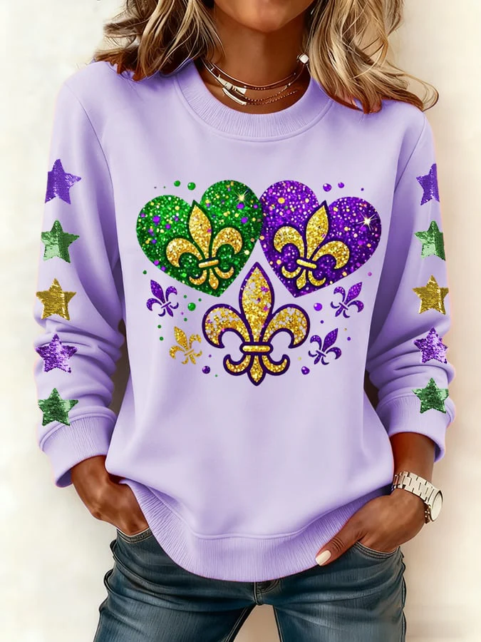 Women's casual Mardi Gras sweatshirt