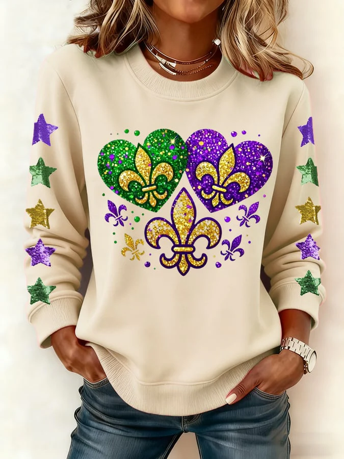 Women's casual Mardi Gras sweatshirt - Image 3