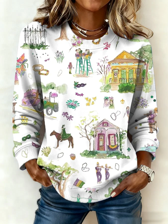 Women's casual Mardi Gras sweatshirt - Image 2