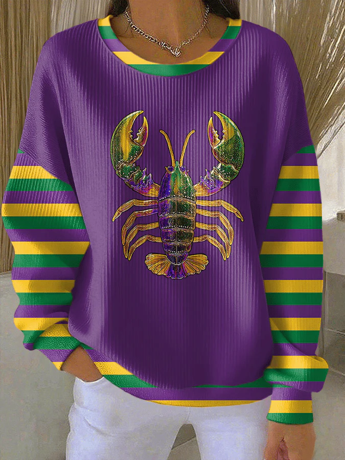 Women's Casual Print Long Sleeve Knit Top