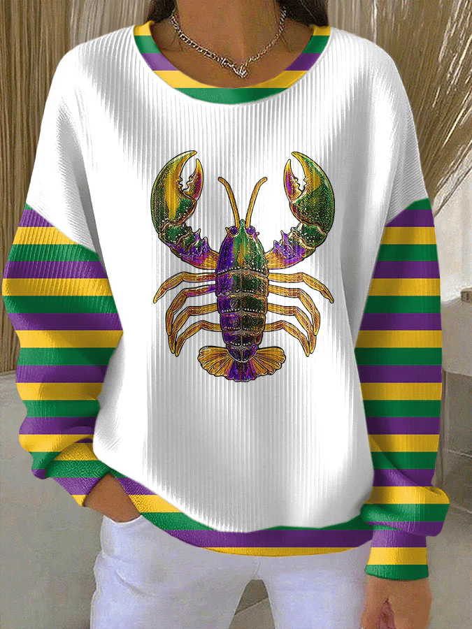 Women's Casual Print Long Sleeve Knit Top - Image 2