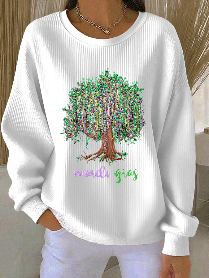 Women's Casual Print Long Sleeve Knit Top