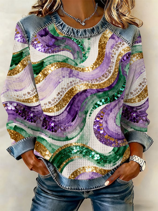 Women's Casual Print Long-Sleeve Sweatshirt
