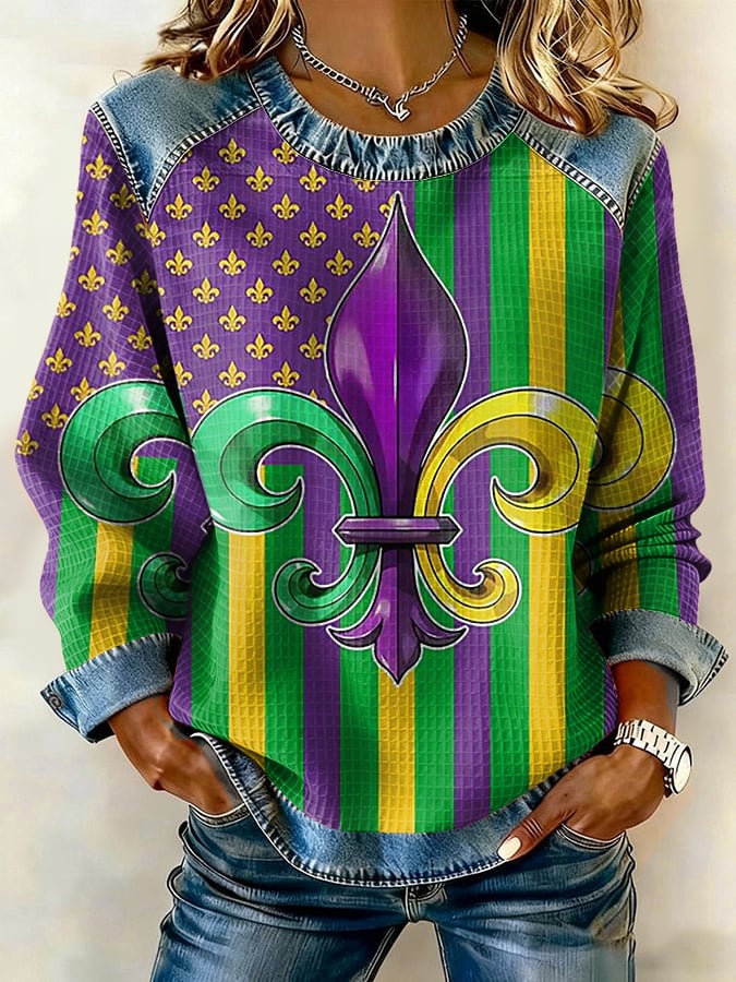 Women's Casual Print Long-Sleeve Sweatshirt