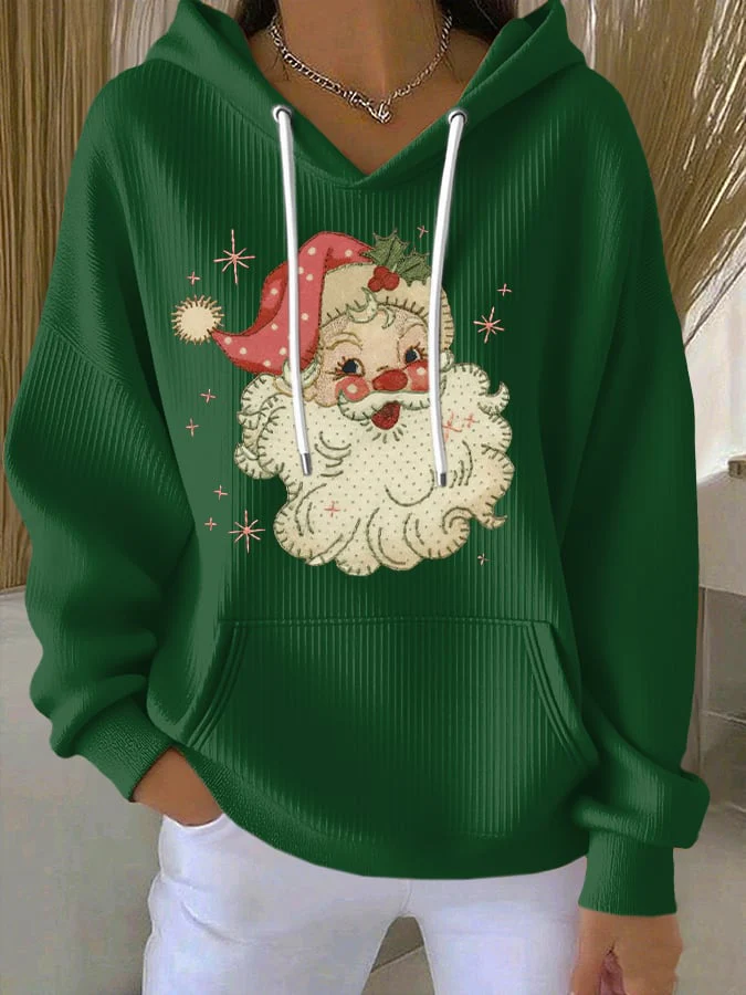 Women's Casual Santa Claus Christmas Hoodie - Image 3