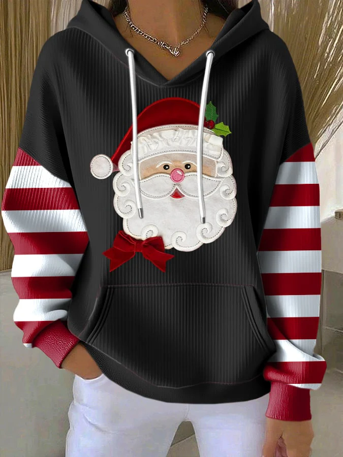 Women's Casual Santa Claus Christmas Hoodie - Image 5