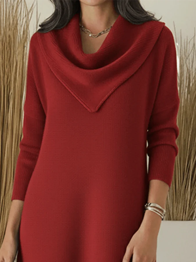 Women'S Casual Solid Color Long-Sleeved Dress - Image 3