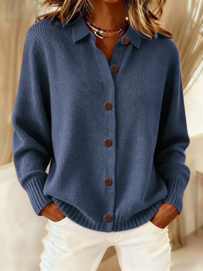 Women's Casual Solid Color Multi-Color And Winter Cardigan - Image 5