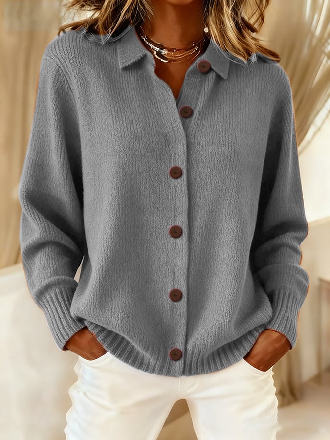 Women's Casual Solid Color Multi-Color And Winter Cardigan - Image 7