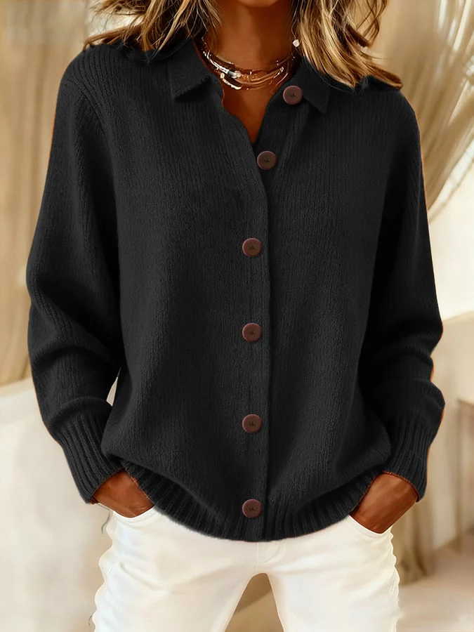 Women's Casual Solid Color Multi-Color And Winter Cardigan - Image 8