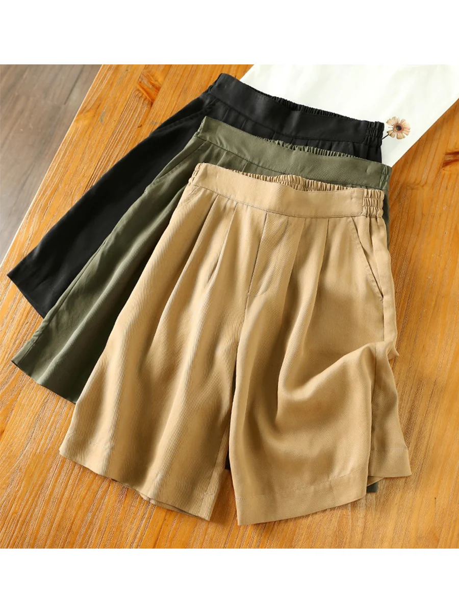 Women's Casual Tencel Cropped Pants
