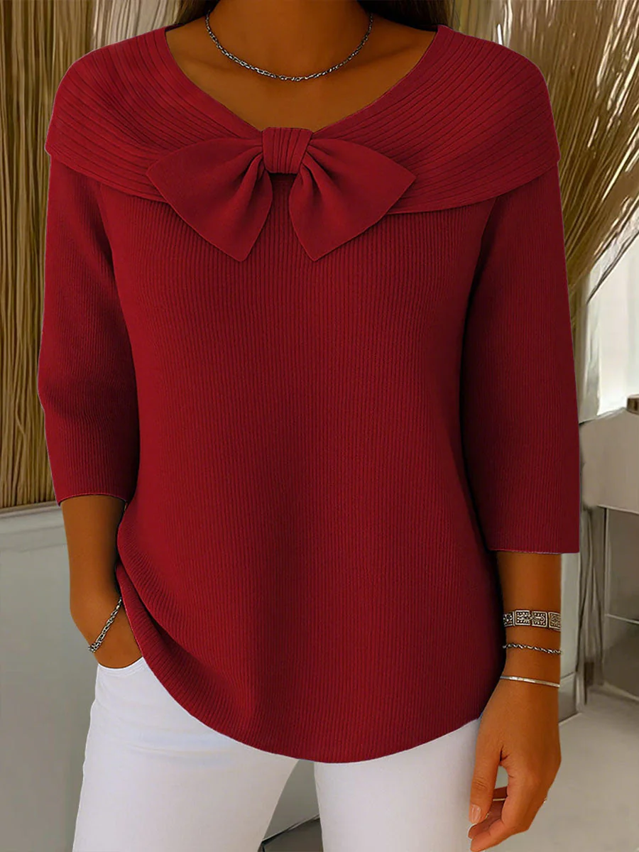 Women's Christmas Bow Casual Tops