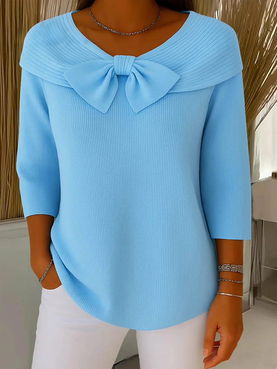 Women's Christmas Bow Casual Tops - Image 2